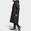 Adidas Long Hooded Padded Jacket Windproof Warm Regular Fit Unisex Black DZ1436