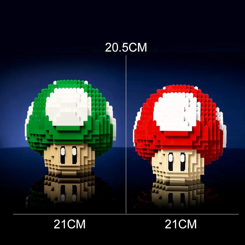 779PCS MOC Game Figures Red Green Mushroom Building Blocks Model Desktop Ornament Assembly Toys Collect Gifts for Kids Adult