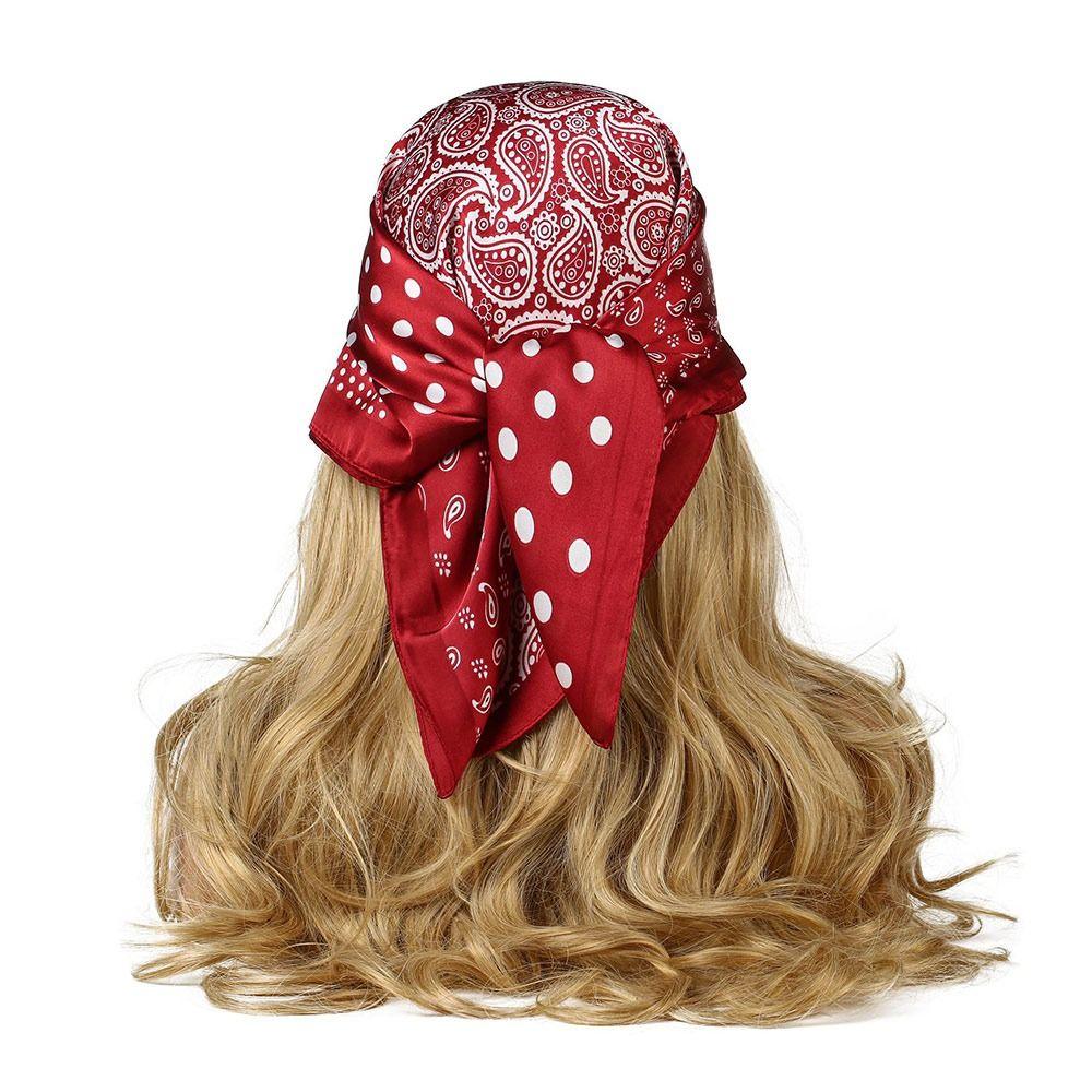 Lightweight Square Neckerchief 70x70cm Purse Scarf Versatile Headscarf  for Women