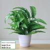 Artificial Green Radish Leaf Potted Plant for Living Room and Desktop Decoration