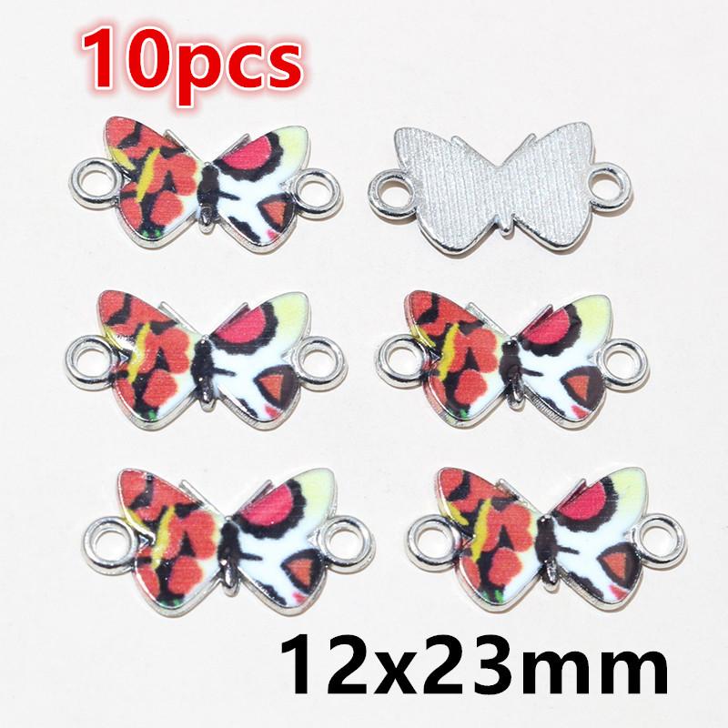 10-20pcs Enamel Butterfly Charms Pendants DIY Jewelry Making Connector Accessories for Earrings Necklace Bracelet Findings