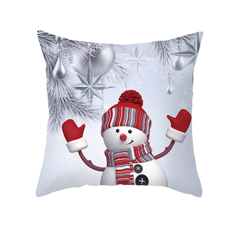 45X45CM Christmas Pillowcase Nordic Home Sofa Cushion Cover Cartoon Anime Printing Office Pillowcase for Home Santa Sofa Ornaments Cushion Cover