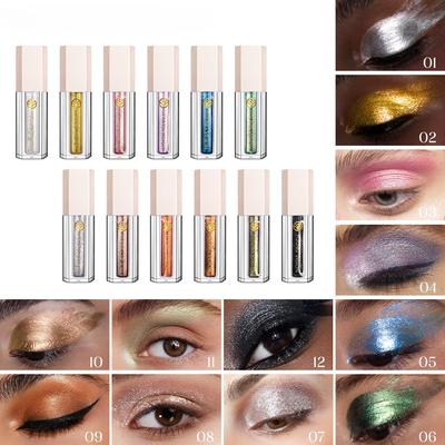 Ombretto liquido opaco illuminante polarizzato perlescente a 12 colori scintillanti