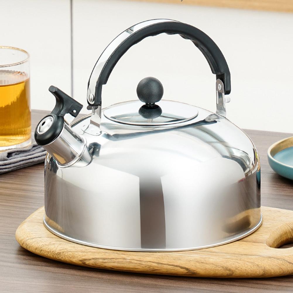Vattenkokare i rostfritt stål Platt botten Camping Visselbotten Kaffe & Gryta Tekanna Hem För Resor U3W7