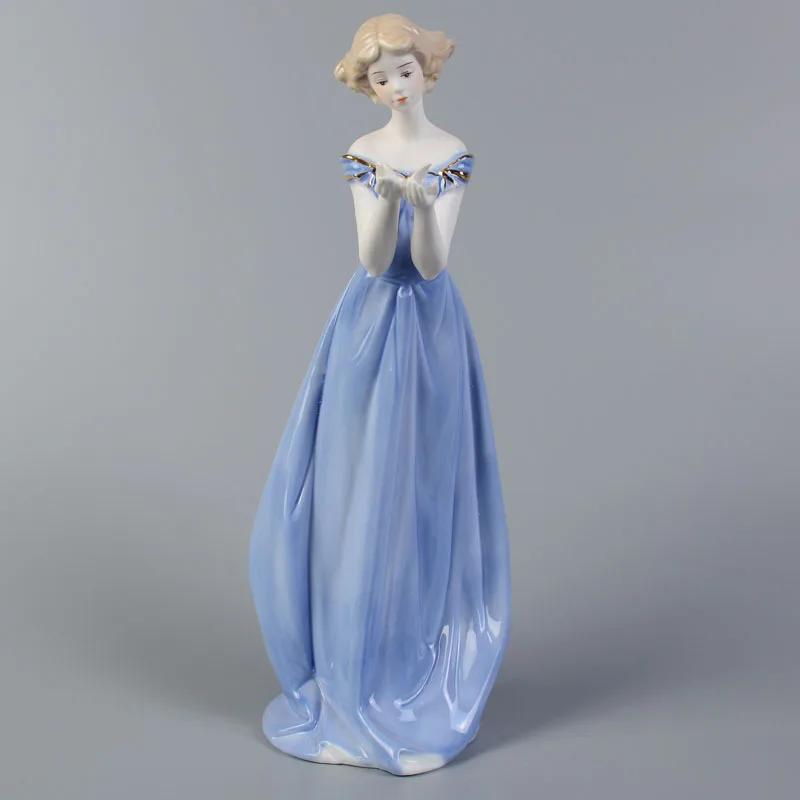 Figurine Bellezza in Ceramica Europea Artigianato Arredamento Casa Decorazione Porcellana Occidentale Artigianato Ornamento Regalo di Matrimonio