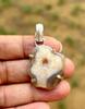 925 Sterling Silver Plated, Druzy Geode Agate Stone Pendant, Natural Gemstone, Healing, Chakra, Yoga Pendant, Free Ship 6