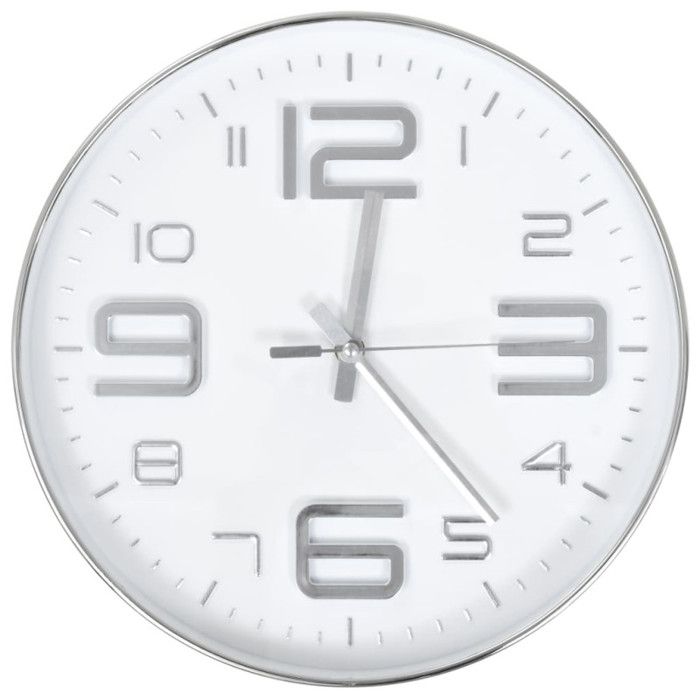 VidaXL Horloge murale 30 cm Argenté