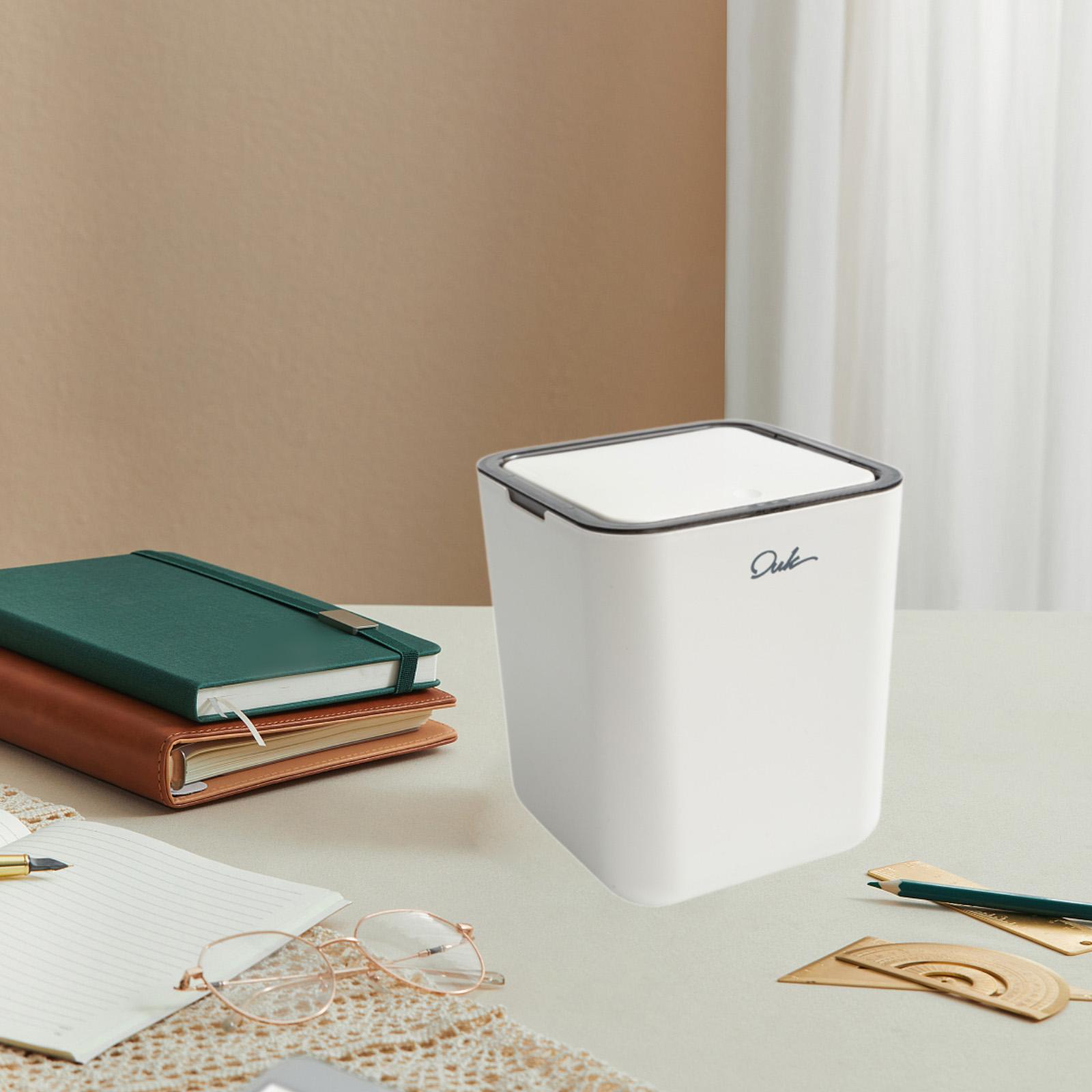 

Mini Desktop Trash Can Space Saving Portable Versatile Waste Bin Waste Basket for Tabletop Vanity Bedside Table Laundry Desk белый