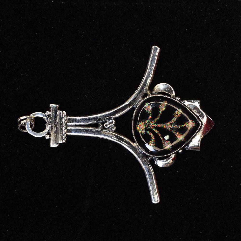 Natural 925 Sterling Silver Pear Cut 47 Ct Opal Gemstone Certified Pendant