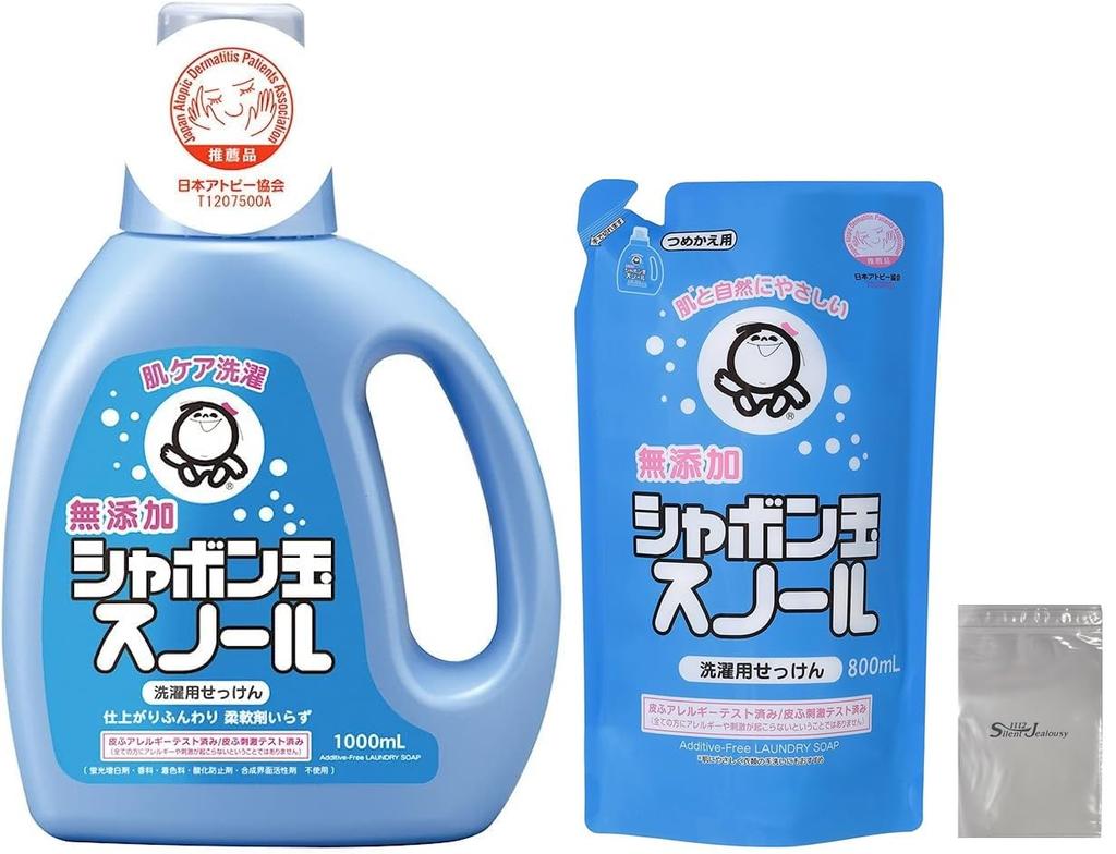 Snowl Soap Bubble 1000mL Bottle 800mL Refill with Logo Liquid Soap for Recommended by the Japan Atopic Dermatitis No Fabric Softener Required Soap, &