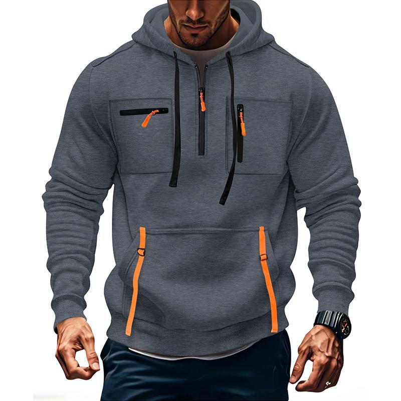 Neuer Reißverschluss Herbst Winter Herren Mode Hoodie Warme Fleece Sweatshirts Mehrere Taschen Farben Quastendesign Freizeitkleidung