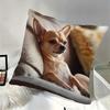 1 Stuk Hondenliefhebber Woonkamer Kussenhoes, Polyester 2D Dubbelzijdig Bedrukt, Realistisch Chihuahua Kussen, Perfect Cadeau Voor Chihuahua
