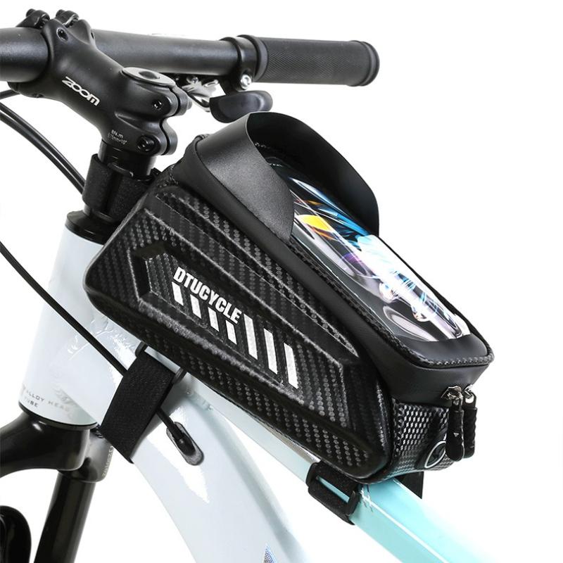 New Bicycle Bag, Bicycle Front Beam Bag, Hard Case Waterproof Mobile Phone Touch Screen Saddle Bag
