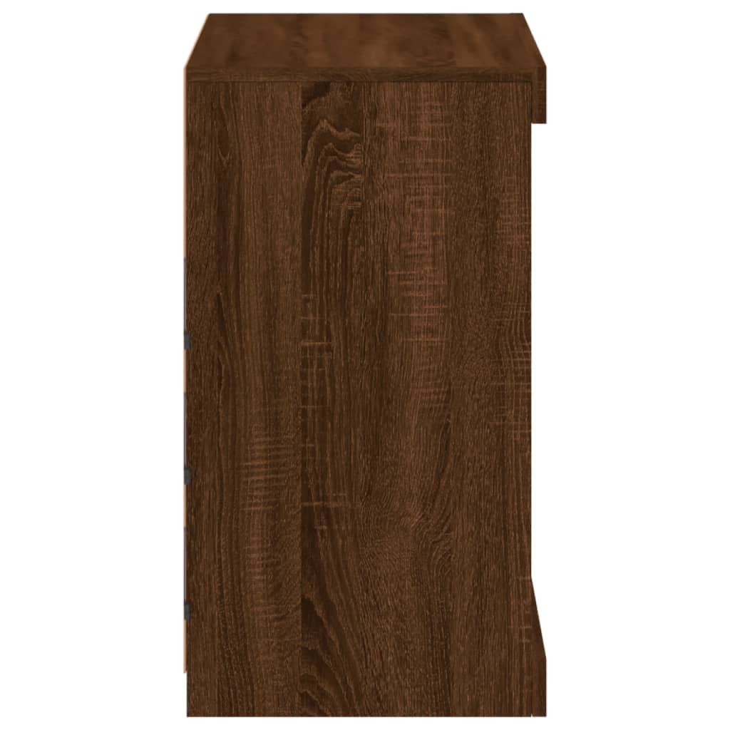 Vidaxl Szafka Z Oświetleniem Led, Brązowy Dąb, 60,5X37X67 Cm