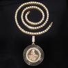 European and American New Rotatable St. Jude Alloy Pendant, Alloy Diamond-encrusted Personalized Hip-hop Style Necklace Jewelry