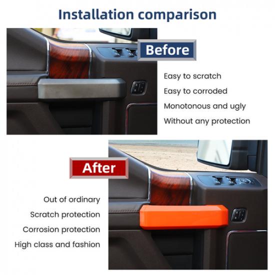 4x Türgriff-Dekor-Abdeckungsset für Ford F150 (ab 2015) – Orange