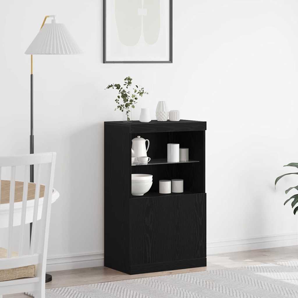 LED Sideboard Black 60 x 37 x 100 cm Particleboard