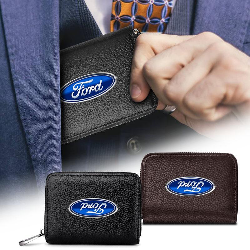 Echtes Leder Auto Führerschein Ausweis Personalausweis Reisepass Kartenetui Für Ford Fiesta Ranger Focus Kuga Mustang S-MAX Transit Mondeo Esco