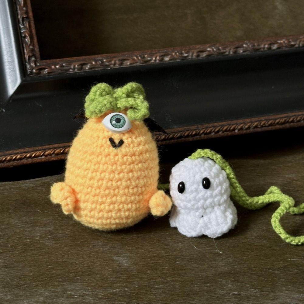 Ghost Shape Halloween Ghost Pendant Creative Crochet Halloween Decorations  Car Interior Decor