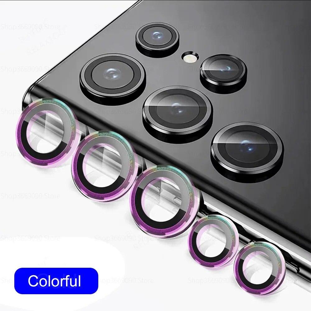 

Защитная пленка для камеры с металлическим кольцом для Samsung Galaxy S24Ultra Plus S23Ultra, защитное стекло, задняя крышка объектива galaxy s22 ultra разноцветный