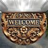 Floor Mat Semi-Circular Design 3D Illusion Rug Non-Slip Decorative Door Mat Entryway Living Room Bedroom Fade-Resistant Area Rug