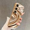 Gold Fluid Pattern 2D Phone Case for Samsung S26 S25 S24 S23 S22 S21 S20 A56 A36 A16 - Golden Glass Protective Cover