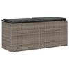 VidaXL Garden Bench with Grey Cushion 110x40x44 Cm Braided Resin, Outdoor Bench, Patio Bench, Garden Seat, Bench 4104147