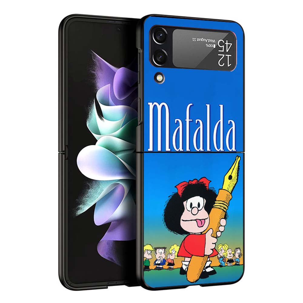 Mafalda Cartoon Phone Case For Samsung Galaxy Z Flip7 Flip6 5G Flip5 Flip4 Flip3 ZFlip 7 6 3 4 5 Shockproof Back Cover Galaxy Z