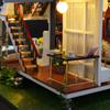 DIY Dollhouse Furniture Kits Wooden Modern Villa Lights Playset Creative Toy