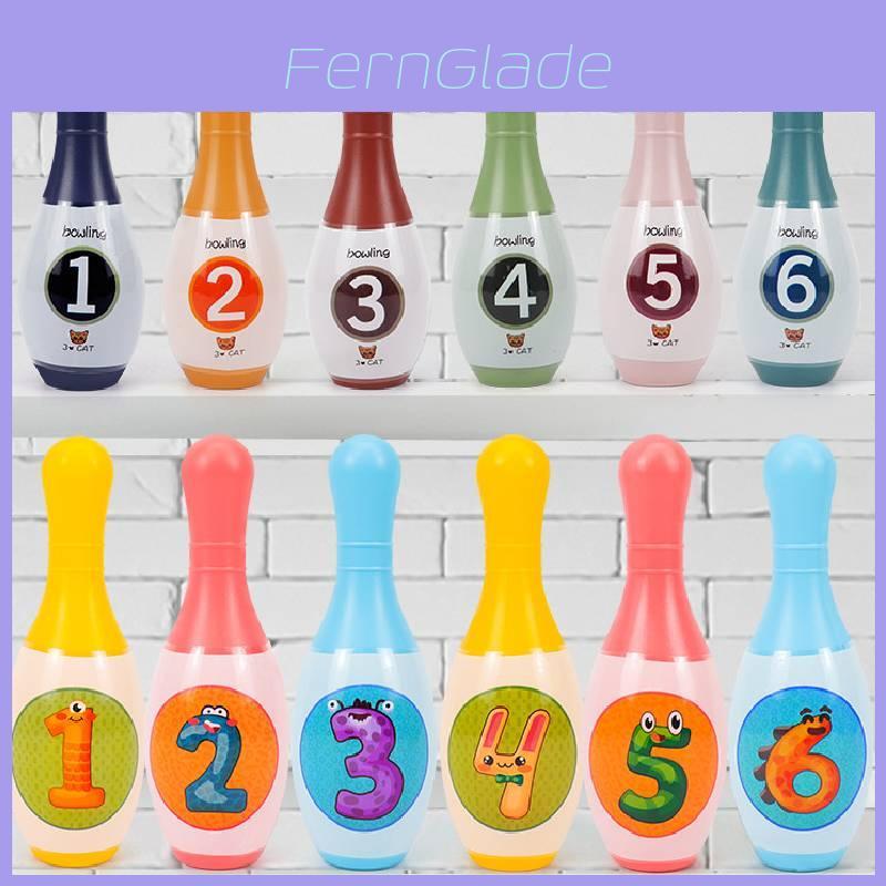 Kids Plastic Bowling Set With 8 Bottles 2 Balls Interactive Indoor Game For Kindergarten Children