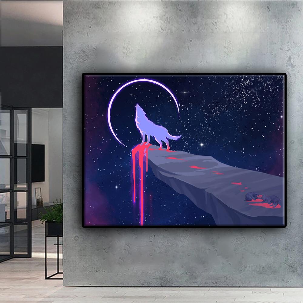 5D diamantový obraz Umělecký měsíc a hvězdná obloha DIY diamantové vyšívání drahokamy Domácí dekorace