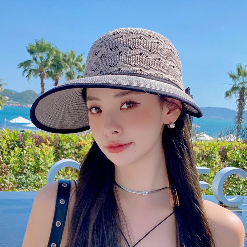 Women's Luxury Large Brim Sun Protection Straw Hat for Summer Beach Vacations