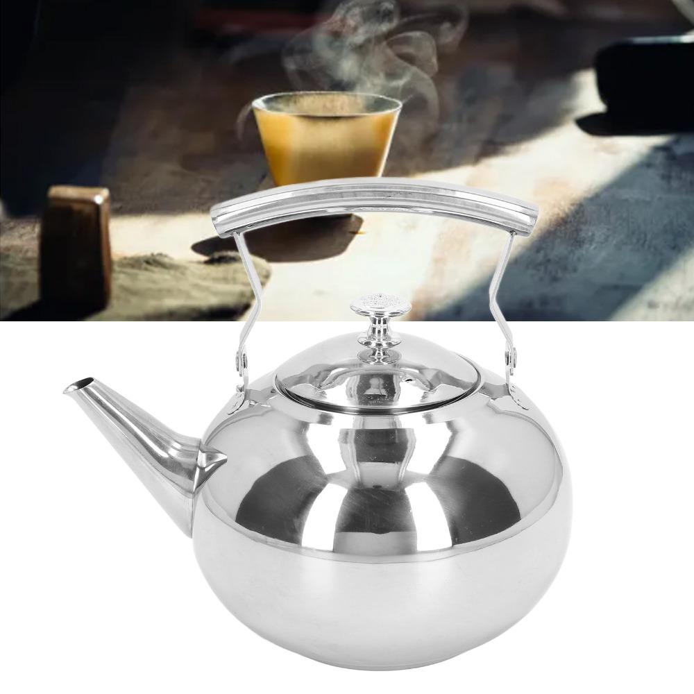 Removable Filter Stainless Steel Teapot Stovetop Compatible Table Serving Pot Home Use