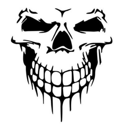 Reflektierende Totenkopf-Autoaufkleber, abnehmbarer, wasserfester Aufkleber