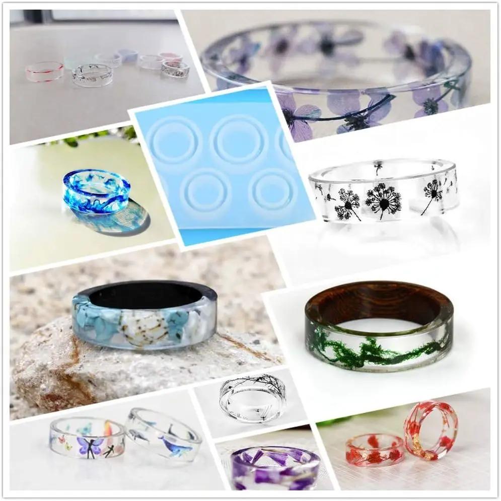 8Pcs Assorted Sizes Ring Silicone Mold For Resin Jewelry Resin Casting Mold US Size 5-12