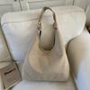 Soft Suede Hobo Bag with Knotted Handle Large Capacity Fashion Shoulder Bag