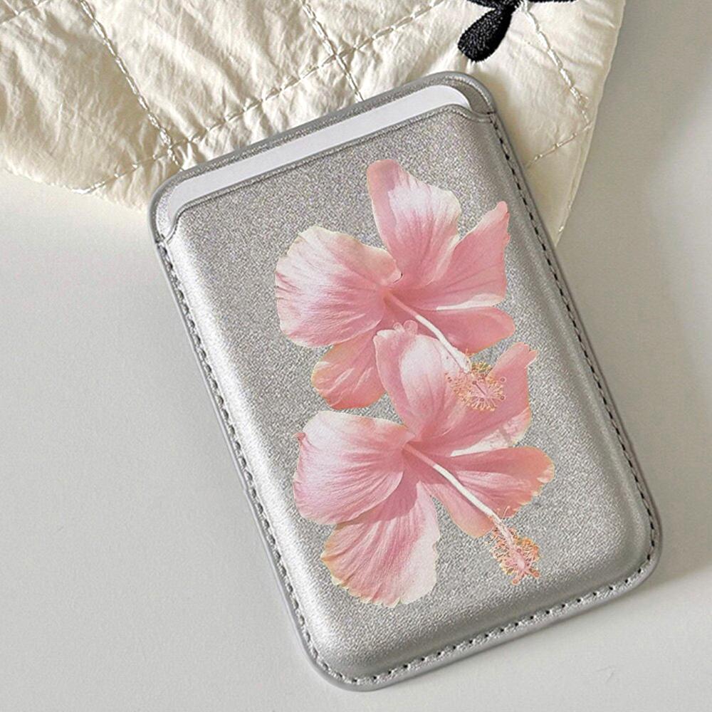 Hibiskusblüten Kartenetui Hülle Handy-Kartenhalter Für Magnetische Hülle Geeignet Für Alle iPhone Für Magsafe Karten-Handy Rückentasche