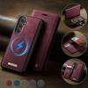 Magnetic Wireless Charging Leather Wallet Phone Case for Samsung Galaxy S26 Plus S25 FE S24 Ultra S23 S22 S21 A17 A56 Flip Cover