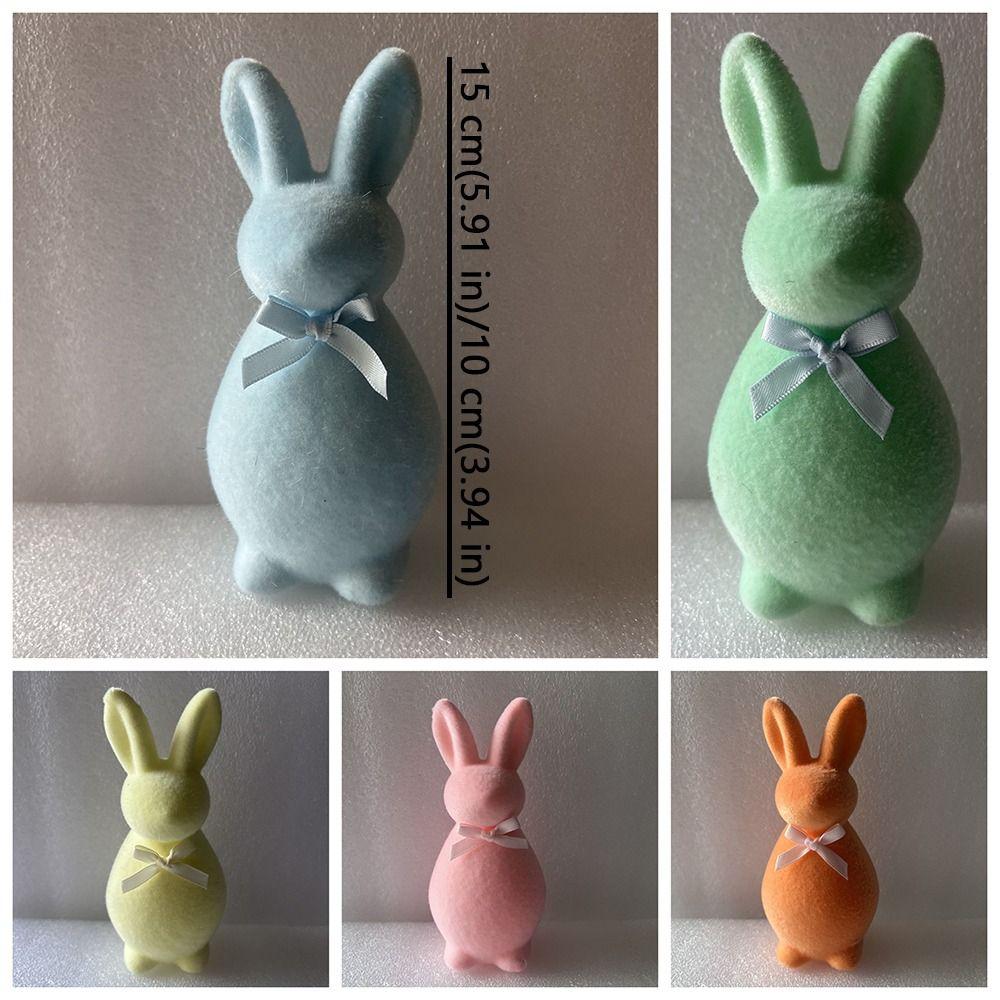 Plush Easter Bunny Statue Foam Rabbit Gnome Doll Easter Holiday Bunny Sculpture Garden Decor