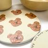 Emo Bear Coasters Creative Ceramic Heat Insulation Mats Simple Household Absorbent Anti-scald Pot Mat Kitchen Home Accessories