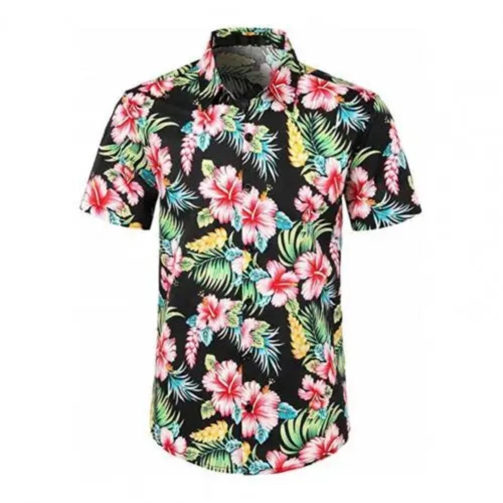 Men's Summer Short Sleeved 3D Printed Shirt, Men's Casual Street Hip-hop Short Sleeved Shirt