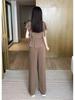 2024 Plus Size Ice Silk Women’s Stylish Summer Two-Piece Set with Wide-Leg Pants