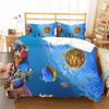 Ocean Fish Bedding Set - Polyester, Marine Theme with Underwater Sea Life, Twin to King Sizes