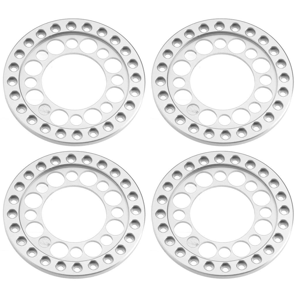 4pcs RC Wheel Rim Ring Beadlock Wheel Rim Replacement Ring for Axial SCX10 90046 for Traxxas TRX4 1 10 RC Car Silver