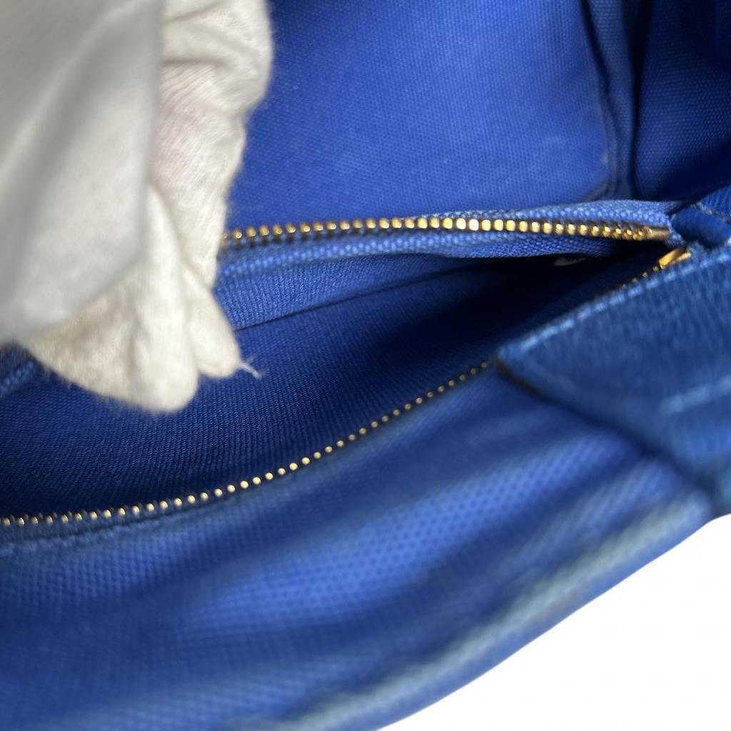 PRADA Canapa mini Tote Bag denim blue Women B2439G Used