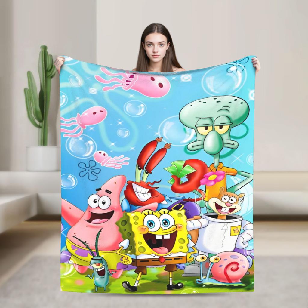 Patrick Star Blankets SpongeBob SquarePants Fuzzy Funny Warm Throw Blanket for Home Restaurant Spring/Autumn