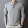 Men's Spring and Autumn New Embroidered Polo Shirt Men's Fashion Korean Style Lapel Long Sleeve T-shirt