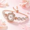 Rhinestone Bracelet Watch Elegant Ladies Wristwatch Exquisite Quartz Watch  for Women Girls