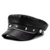 Y2k Star Rivet Beret Punk Octagonal Cap Vintage Flat Top Cap  for Girls