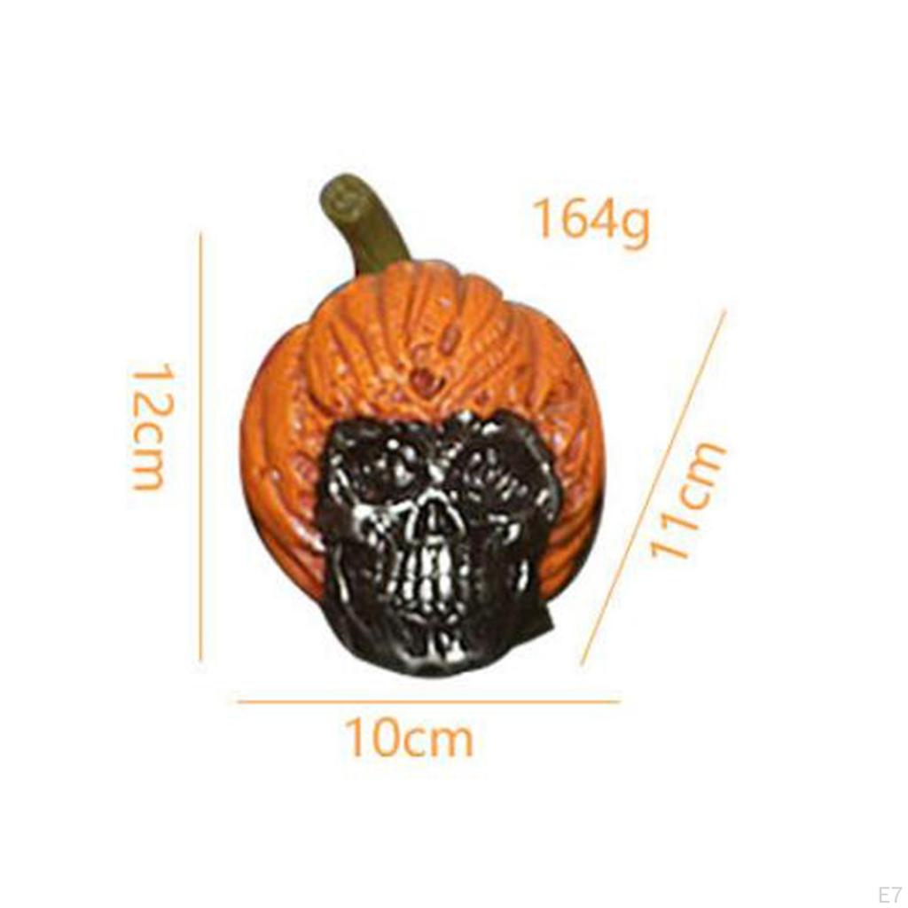 Pumpkin Skull Decoration Halloween Resin Craft Sculpture Horror Decor Ornament for Tabletop
